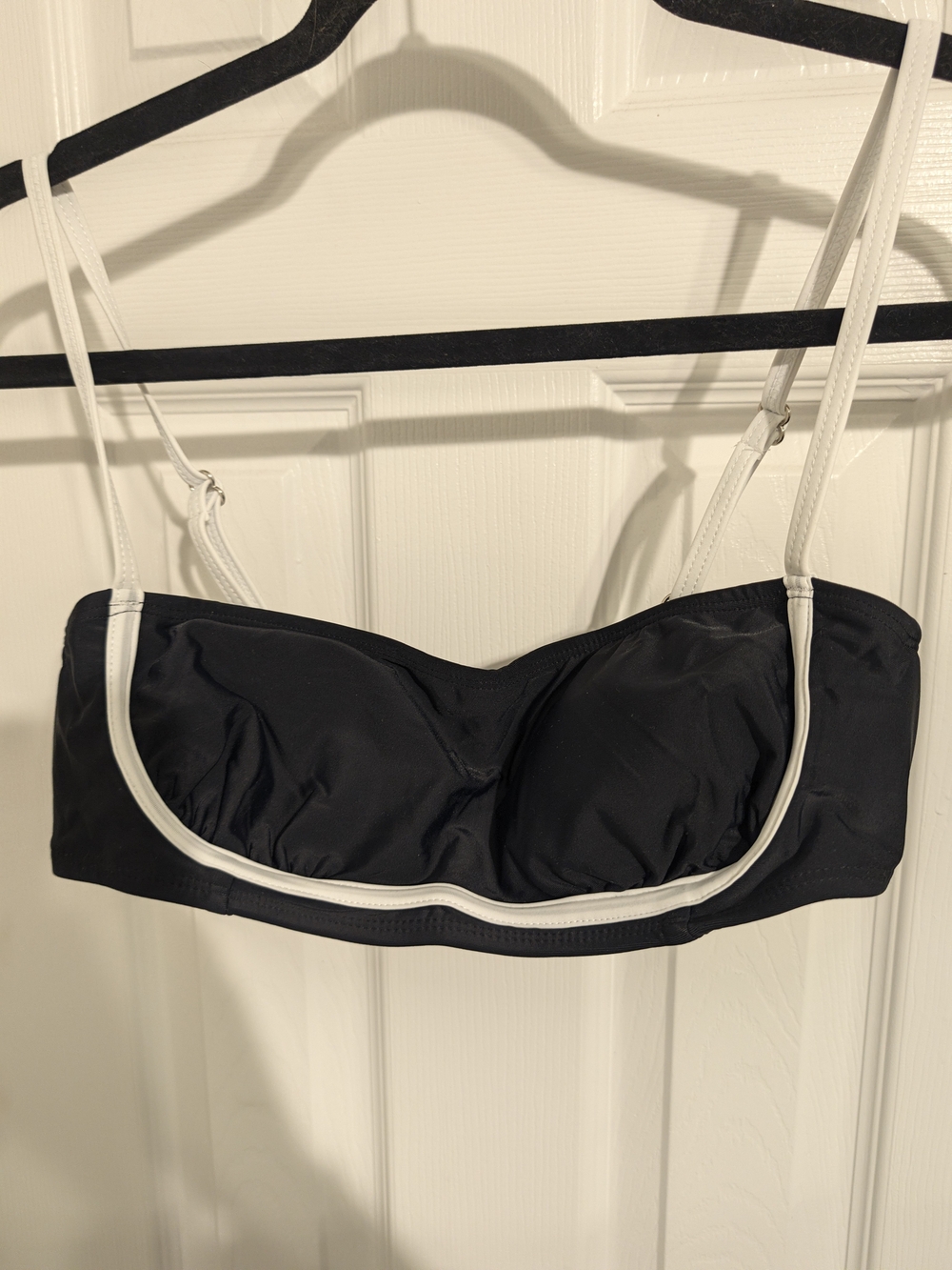 Amazon Black Bandeau Bikini Top with White Trim